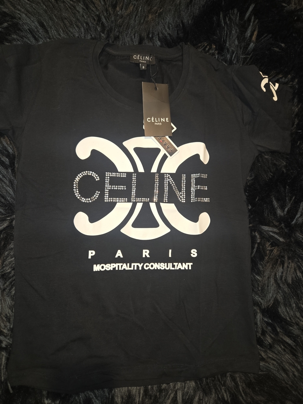 CÉLINE Paris Black Logo Tee